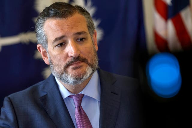 <p>Ted Cruz speaks at a press conference at the US Capitol to discuss immigration at the southern border on 22 June 2022 in Washington, DC</p>