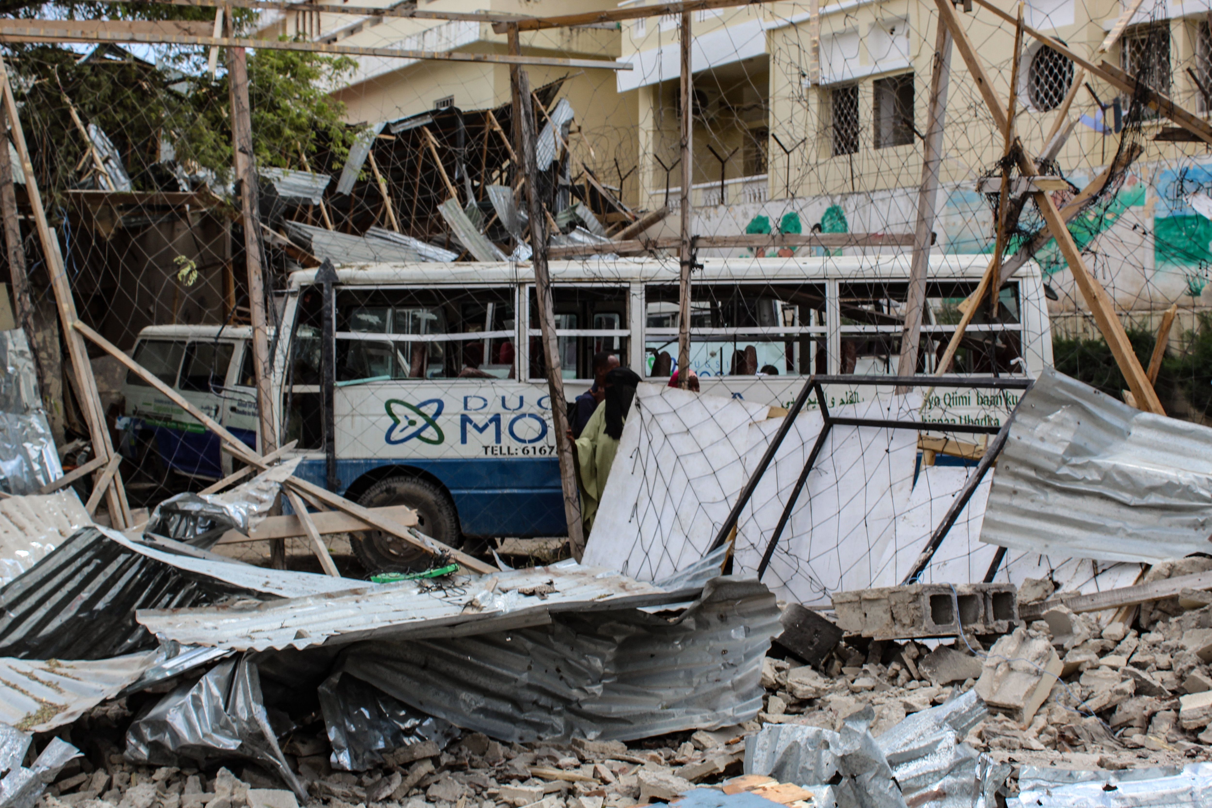 The destroyed building of Mocaasir primary and secondary school in Mogadishu, November 2021