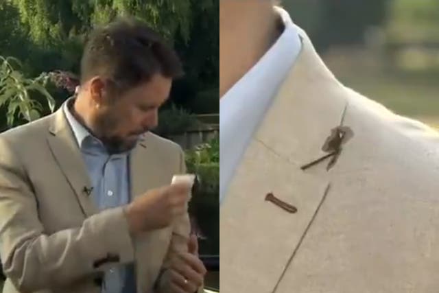 <p>Jon Kay, as seen wiping bird dropping from his shoulder on ‘BBC Breakfast'</p>