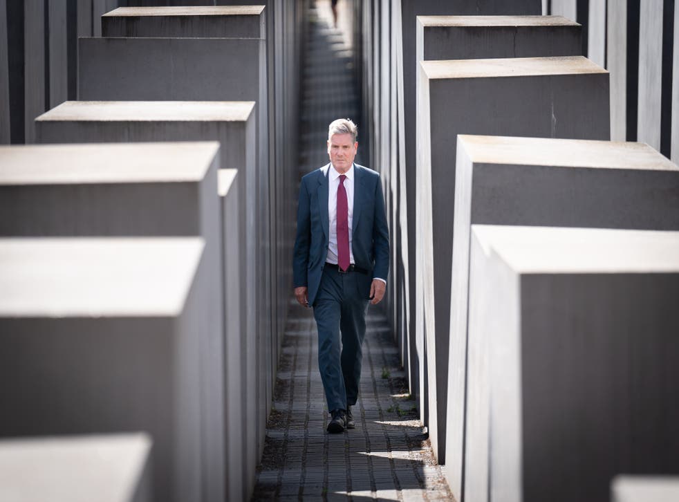 Labour leader Sir Keir Starmer visits the Memorial to the Murdered Jews of Europe in Berlin as part of a two-day visit to the German capital (Stefan Rousseau/PA)