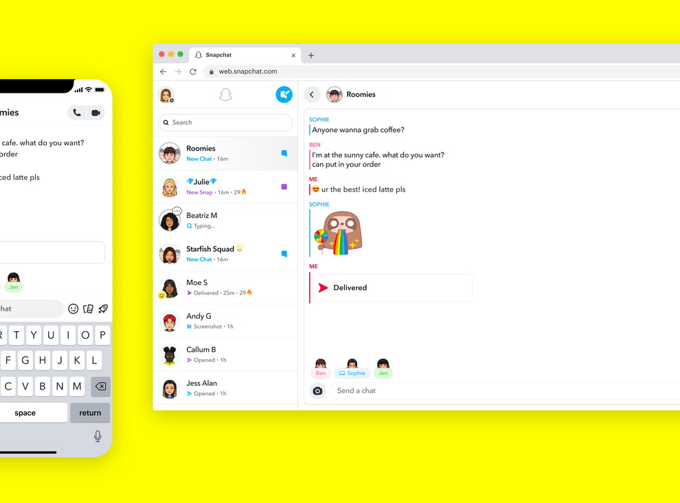 Snapchat calling and messaging to be made available on the web | The ...