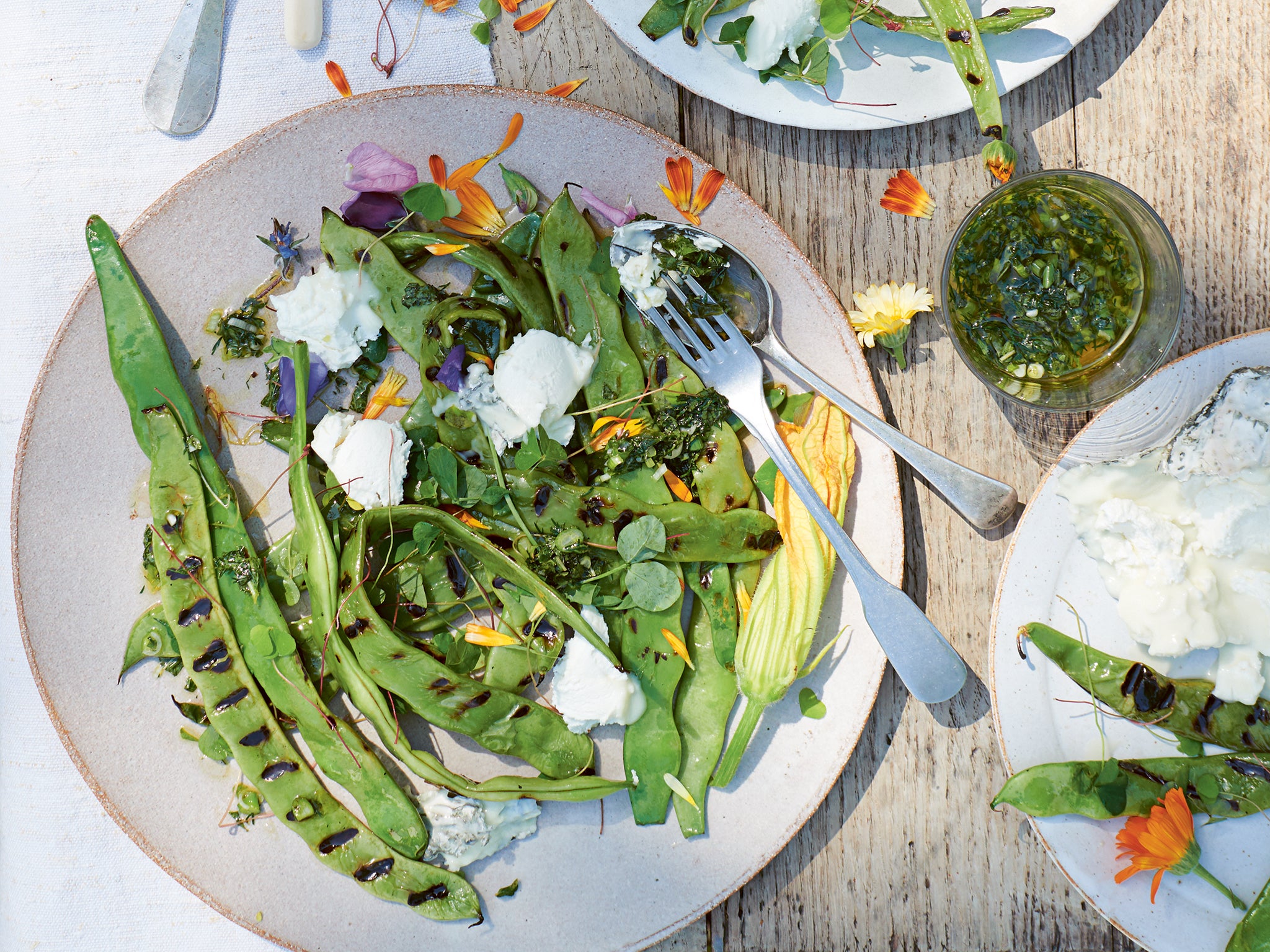 This griddled helda bean dish has got lazy summer lunch written all over it