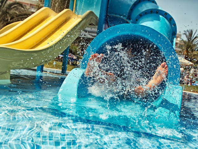 <p>File. A waterslide similar to the one the 13-year-old was denied access to</p>