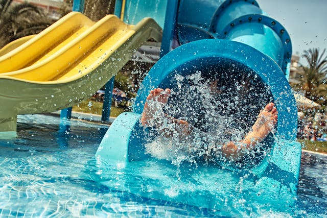 <p>A water slide similar to the on the 13-year-old was denied access to</p>