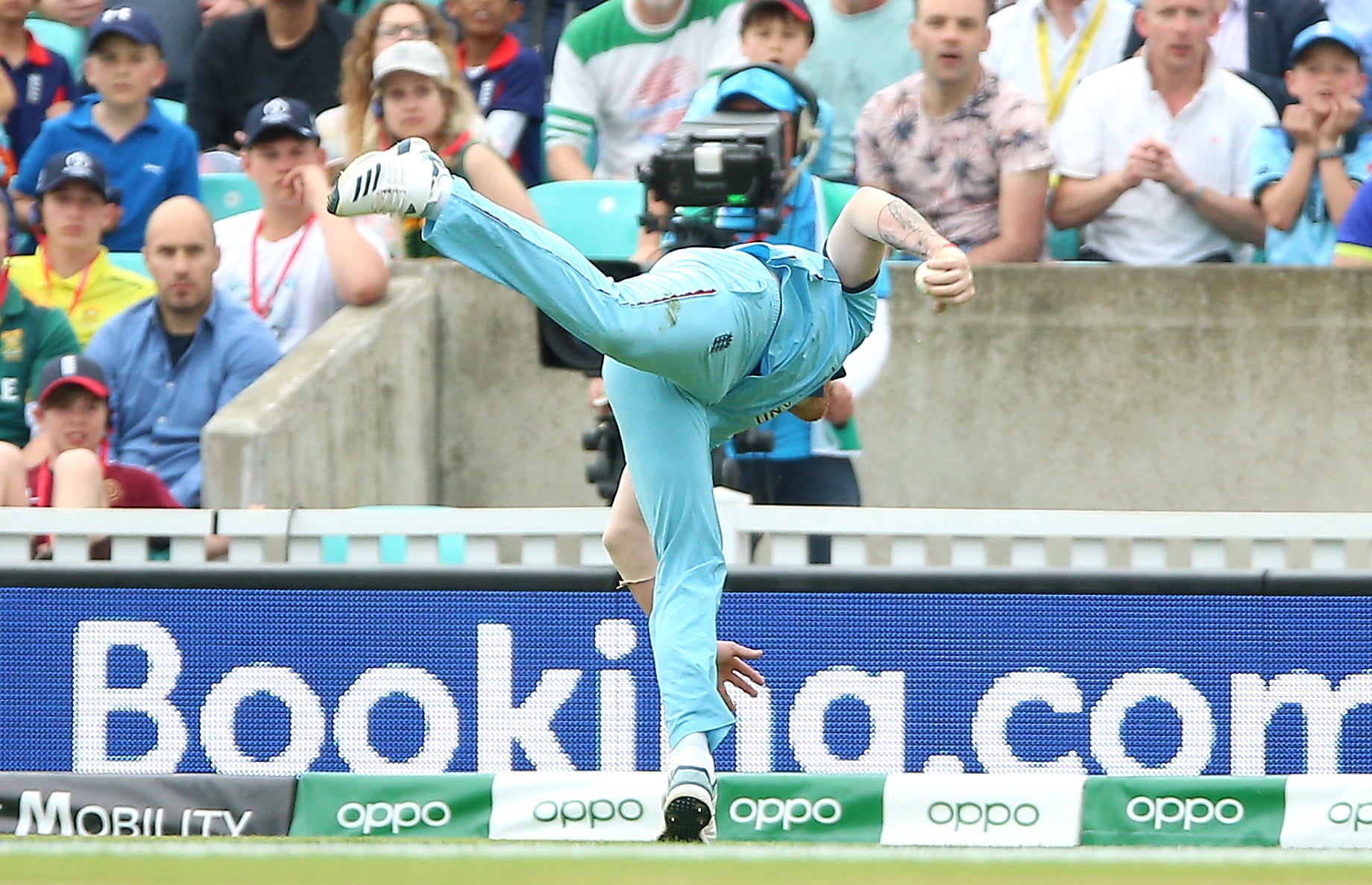 Ben Stokes’ acrobatic grab was a highlight reel moment of the 2019 World Cup (Nigel French/PA)