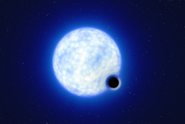 <p>This artist’s impression shows what the binary system VFTS 243 might look like if we were observing it up close</p>