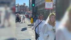 Driver in London helps late bride arrive at her wedding