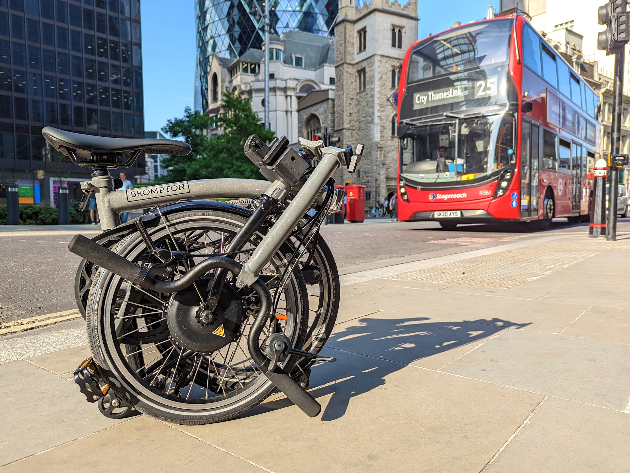 The Brompton can be folded away in under 20 seconds
