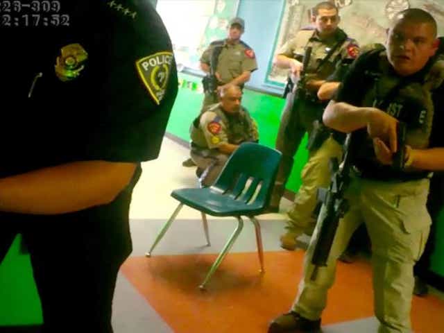 <p>Body camera footage from the Uvalde school shooting in May 2022</p>