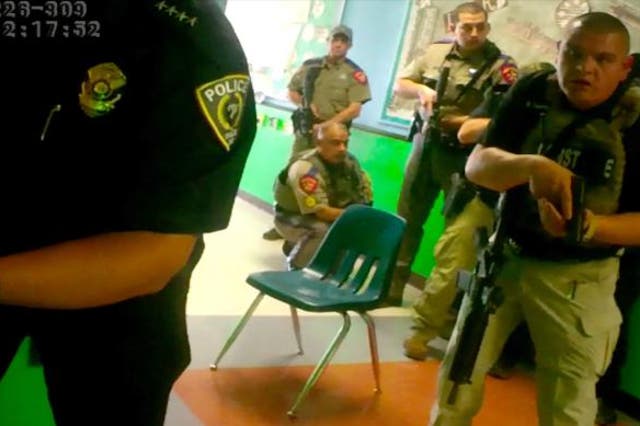 <p>Body camera footage from the Uvalde school shooting in May 2022</p>