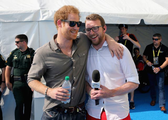 Harry with JJ Chalmers during the Invictus Games 2016 (Chris Jackson/PA)