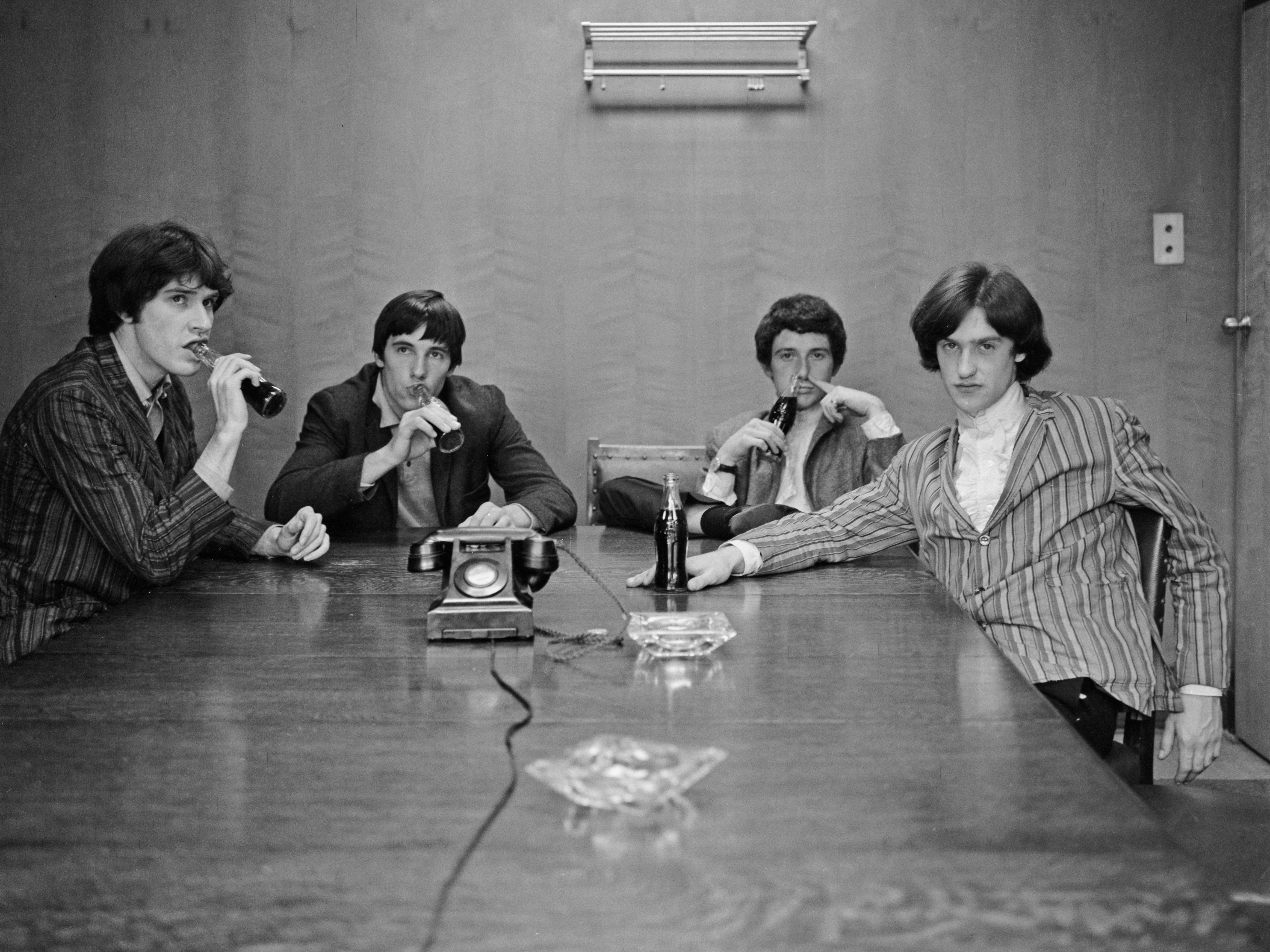 The Kinks in 1964: (l-r) Singer Ray Davies, drummer Mick Avory, bass player Pete Quaife and guitarist Dave Davies