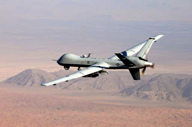 <p>A weapons firm said there is a growing demand for cost-effective laser weapons which target attack drones, such as the one pictured </p>