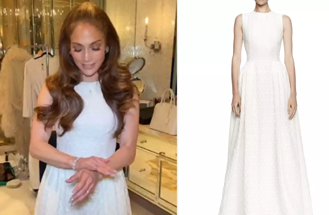 <p>Jennifer Lopez in the Alexander McQueen dress</p>