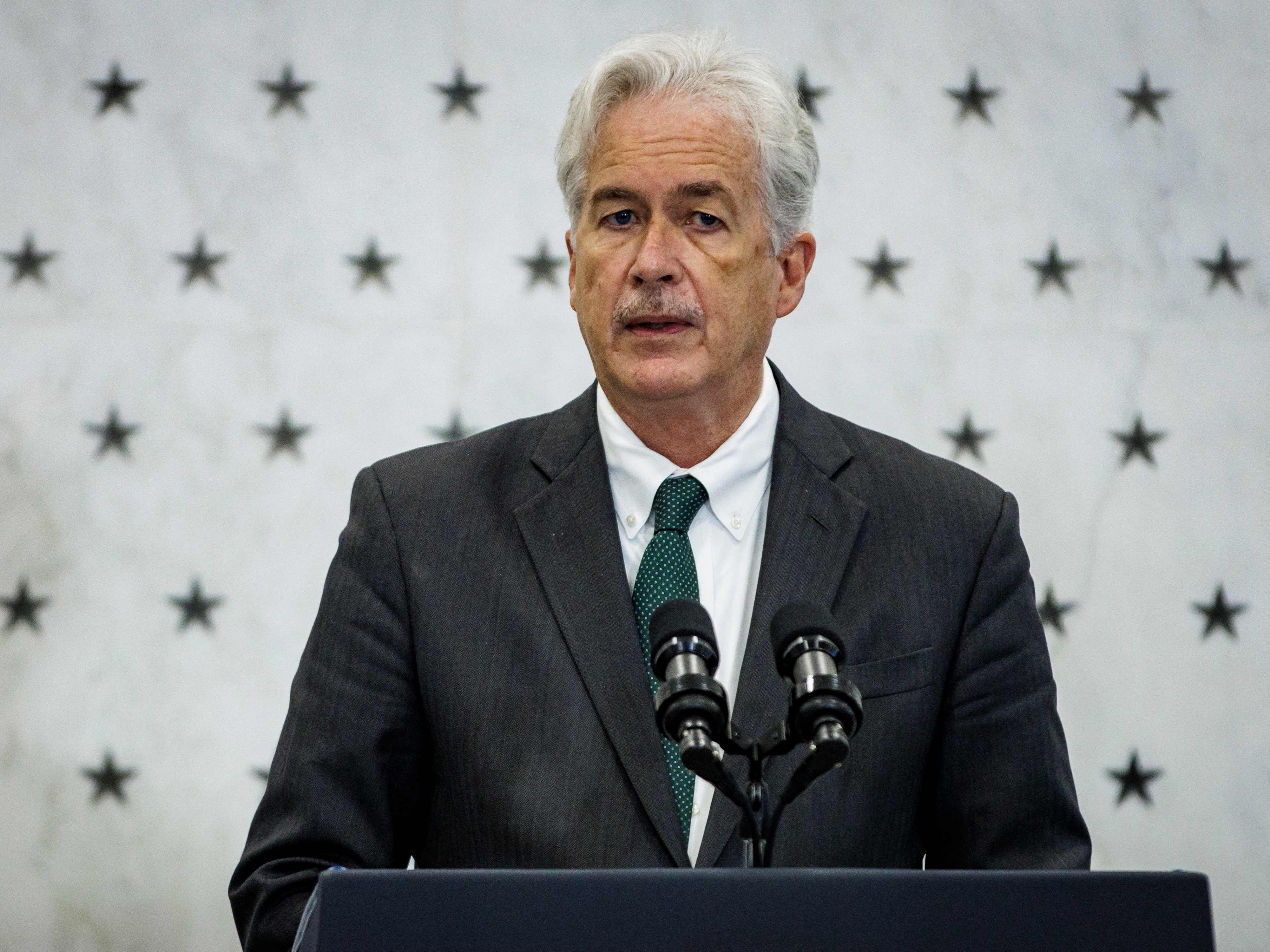 William Burns, director of the Central Intelligence Agency (CIA), speaking before Joe Biden on a visit to the agency on 8 July