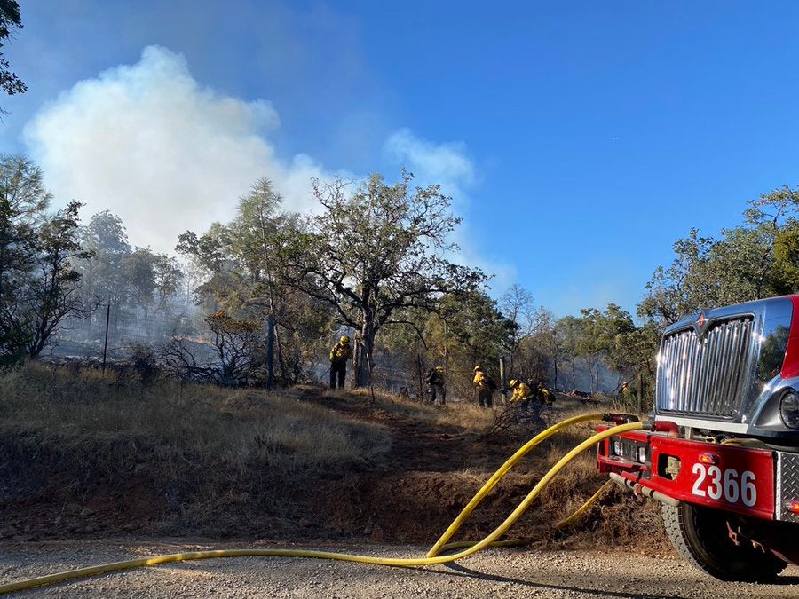 The wildfire has already burned about 25 acres