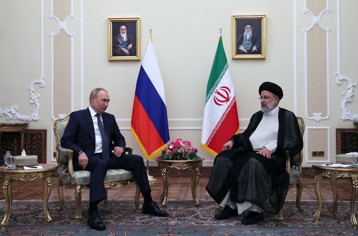 Russia’s Vladimir Putin arrives in Tehran for meetings with Iran and Turkey