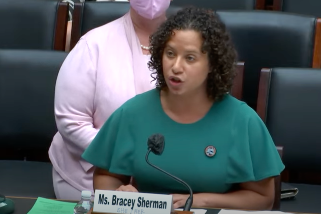 Renee Bracey Sherman testifica ante el Comité de Comercio y Energía de la Cámara el 19 de julio.