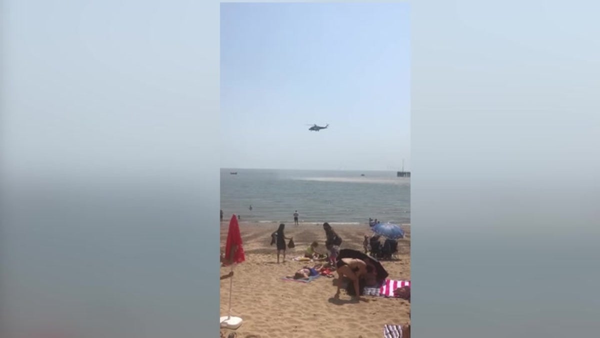 Helicopter scours sea after swimmer goes missing in Essex