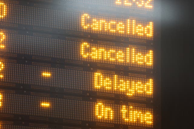 Dozens of trains were cancelled or delayed across England on Wednesday morning because of problems caused by the extreme heat (James Manning/PA)