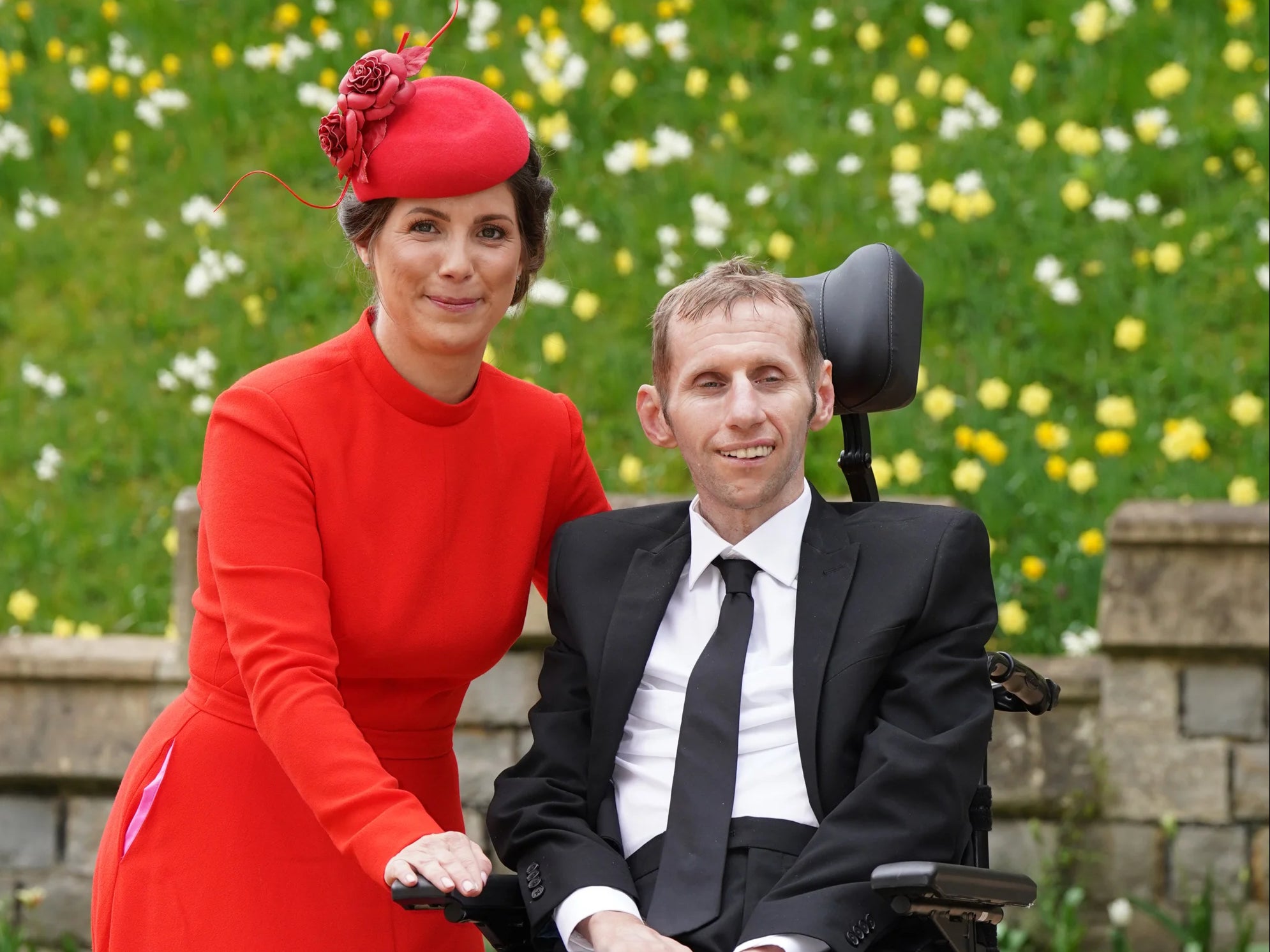 Lindsey Burrow is pictured with her husband