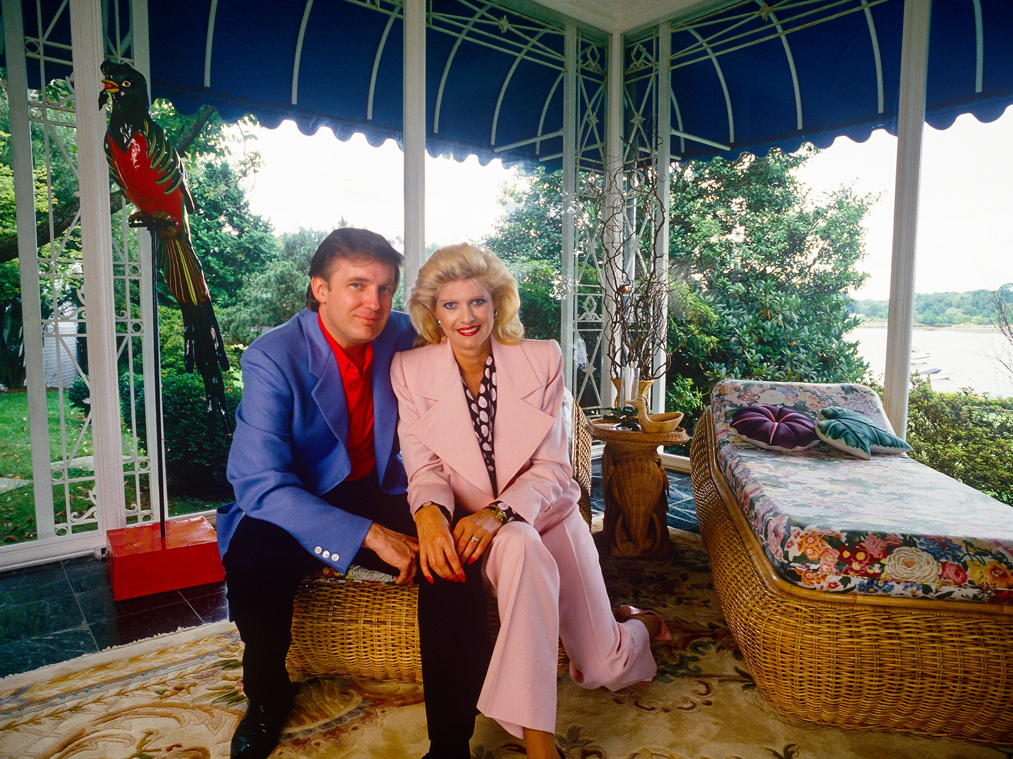 The Trumps at their Greenwich mansion in 1987