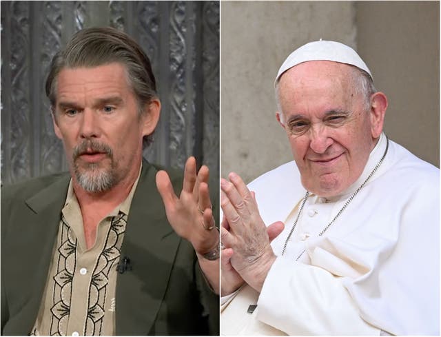 Ethan Hawke issues to Pope Francis to lead march to to bring peace | The Independent