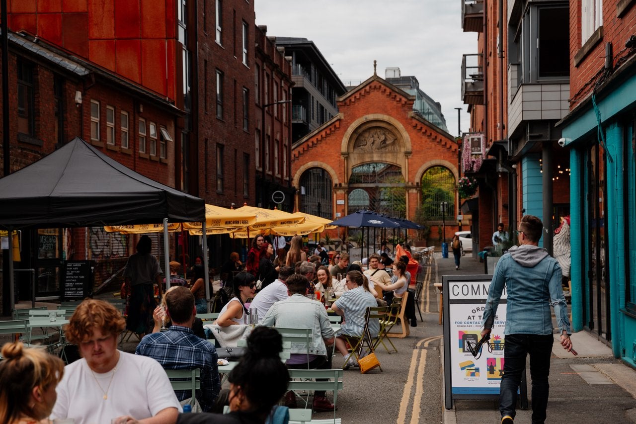 Restaurants along Edge Street, Manchester