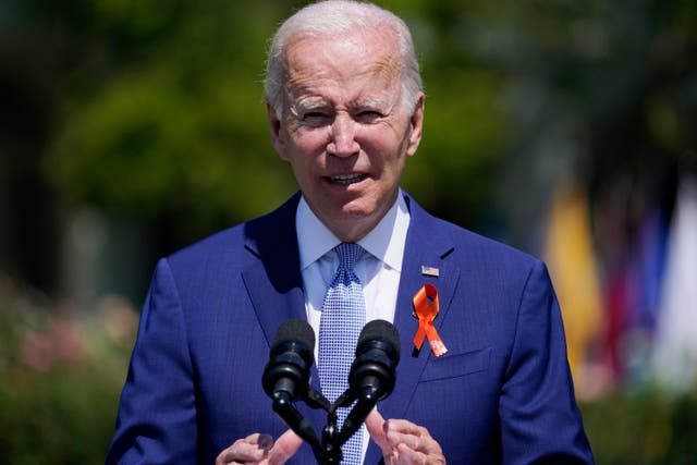 <p>President Biden speaking on the White House lawn in July (file) </p>