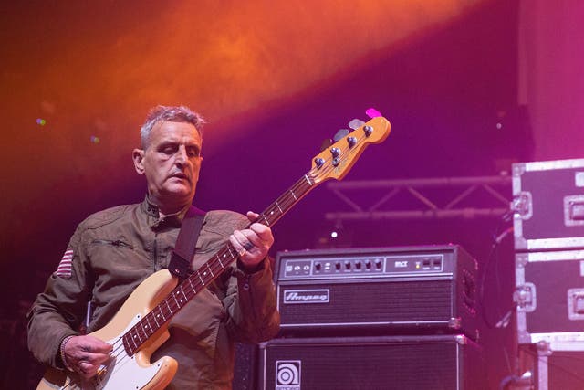 <p>Paul Ryder onstage with Happy Mondays in 2019 </p>