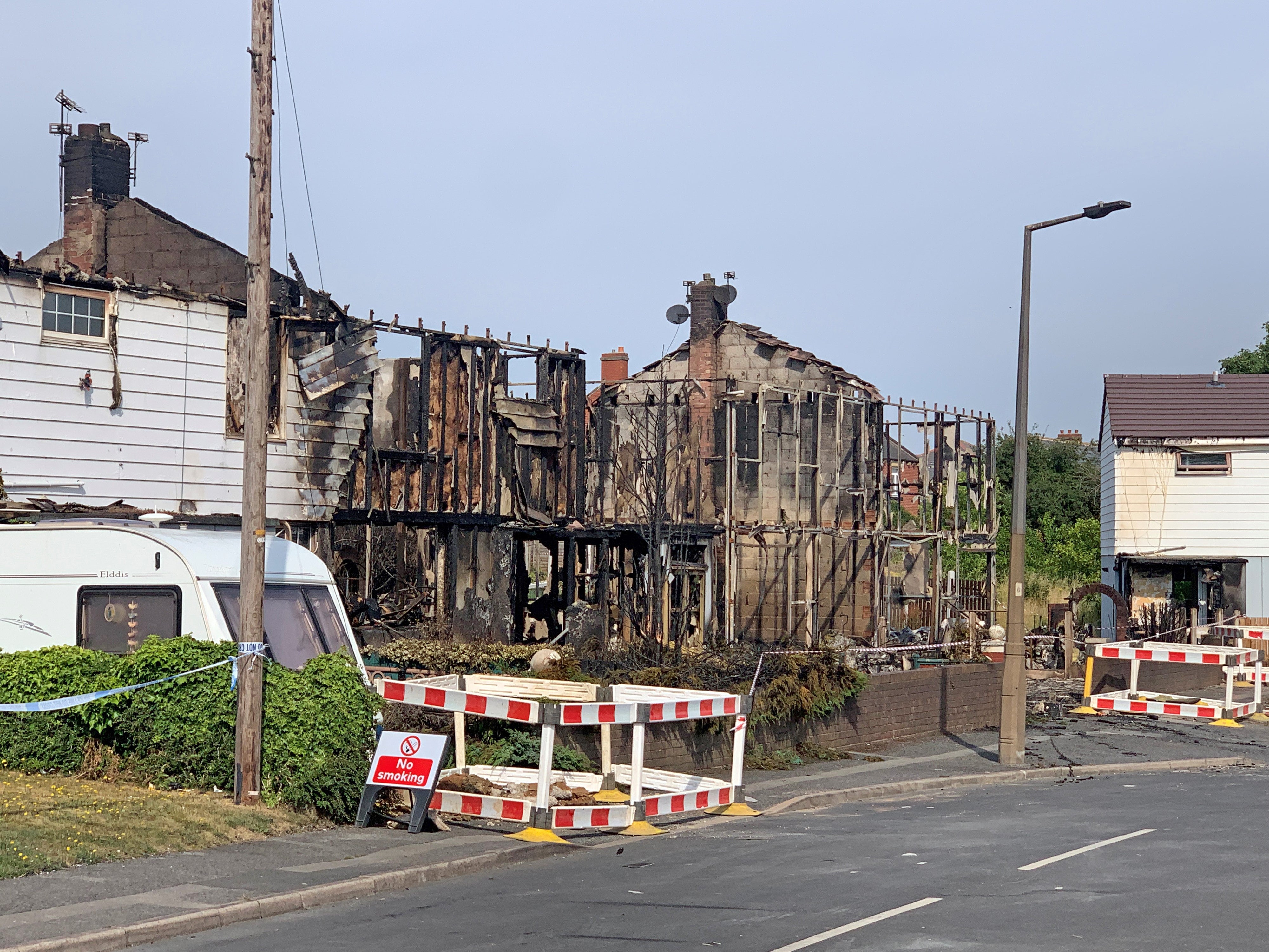 The scene after a blaze in Barnsley, South Yorkshire (Dave Higgens/PA)