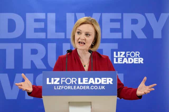 <p>Liz Truss speaks during the launch of her campaign to be Conservative leader earlier this month </p>