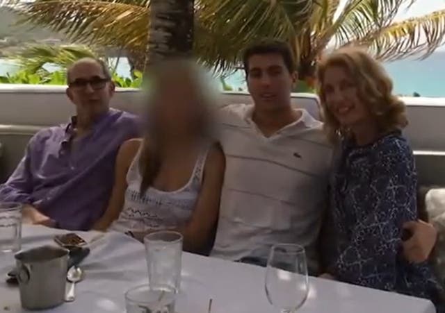 <p>Retired judge Charles Solomon (extreme left), his son Doug (second to right) and mother Diane Gallagher</p>