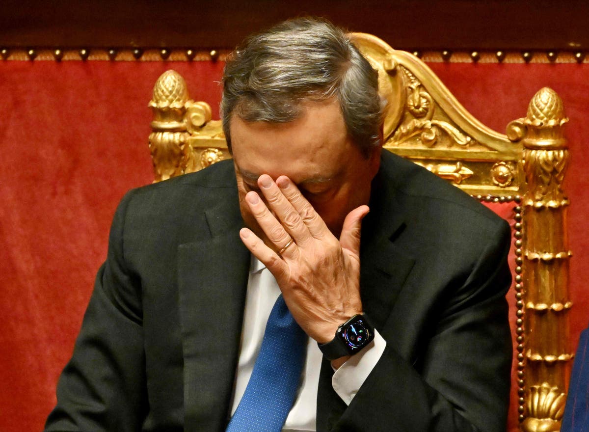 Italy’s prime minister Mario Draghi resigns after government collapses