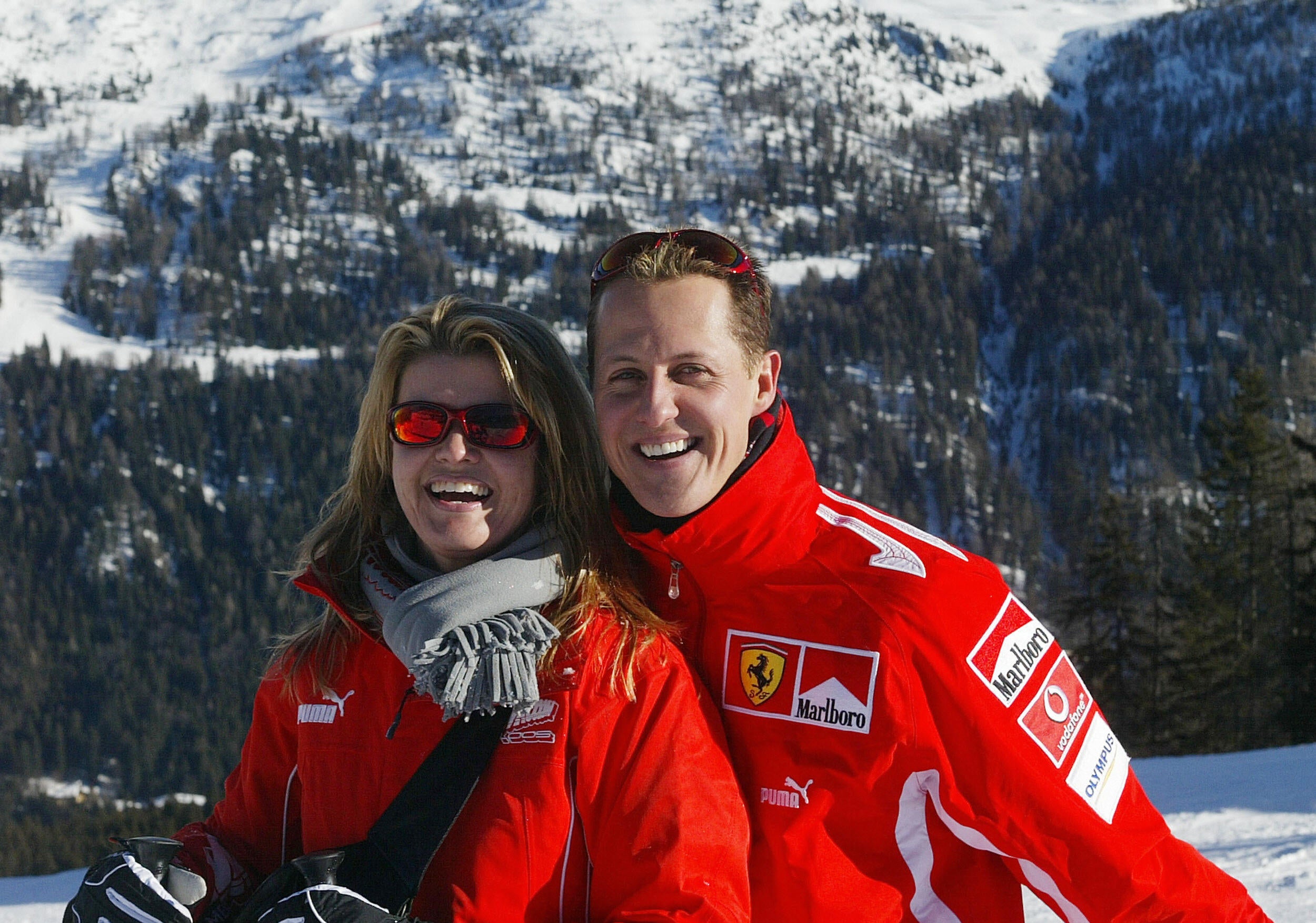 Schumacher has not been seen publicly for 10 years, with his medical condition kept private by wife Corinna (left)