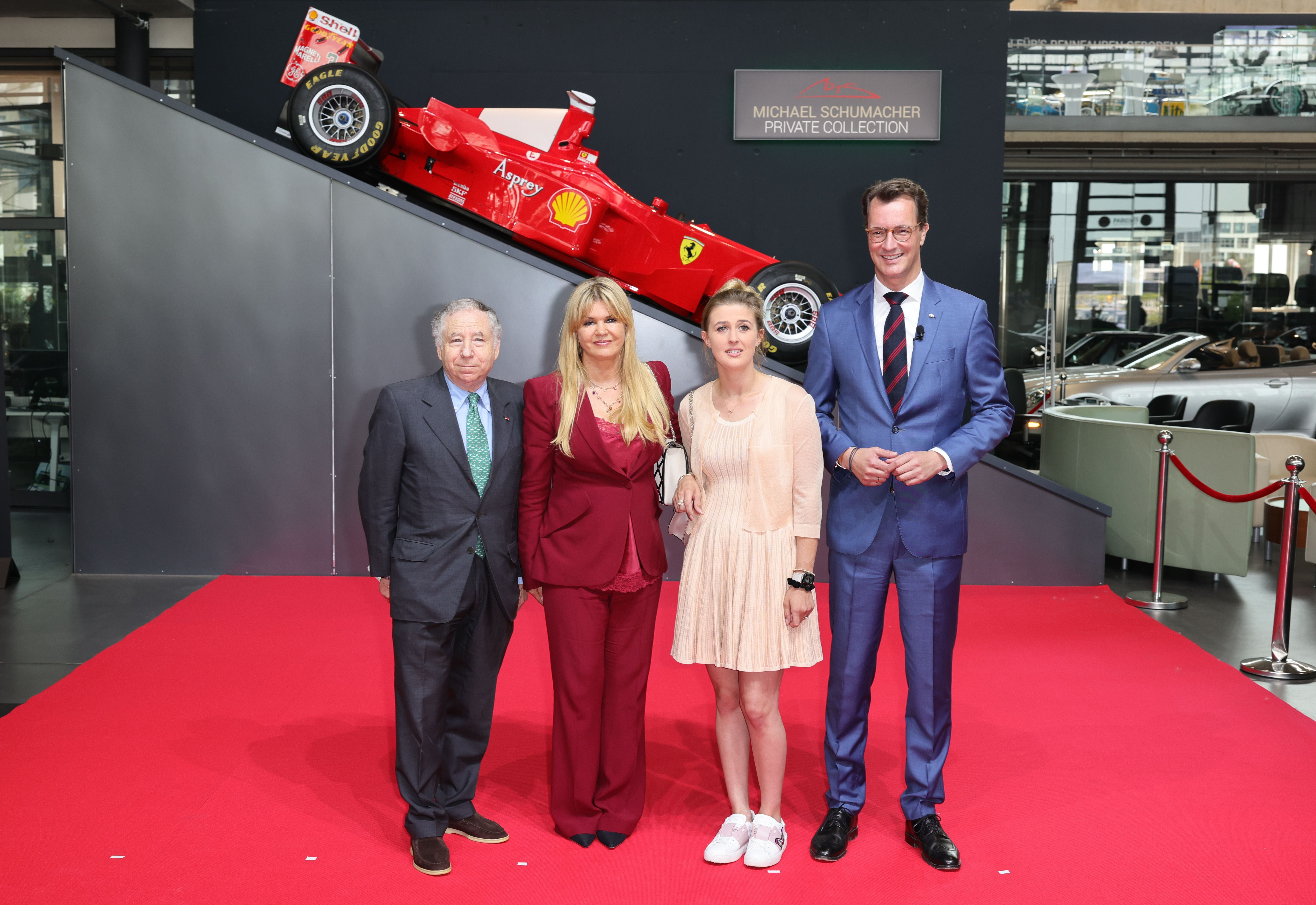 Todt (far-left) was in attendance with Schumacher’s wife Corinna and daughter Gina to collect an award on Michael’s behalf