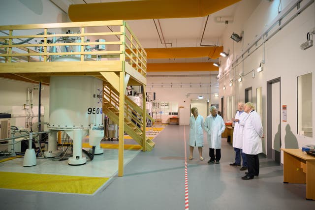 Prime Minister Boris Johnson during a visit to the UK’s flagship for biomedical research, the Francis Crick Institute, in central London, to highlight funding for the Institute from the Medical Research Council (MRC), Cancer Research UK (CRUK) and the Wellcome Trust (Leon Neal/PA)