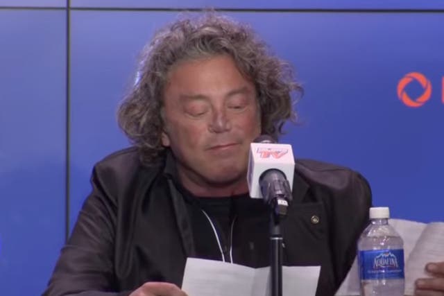 <p>Daryl Katz appears at a press conference in 2019</p>