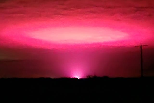 <p>Social media users suggested it could be a solar flare, a “portal to the time-space continuum” or a radiation beam</p>