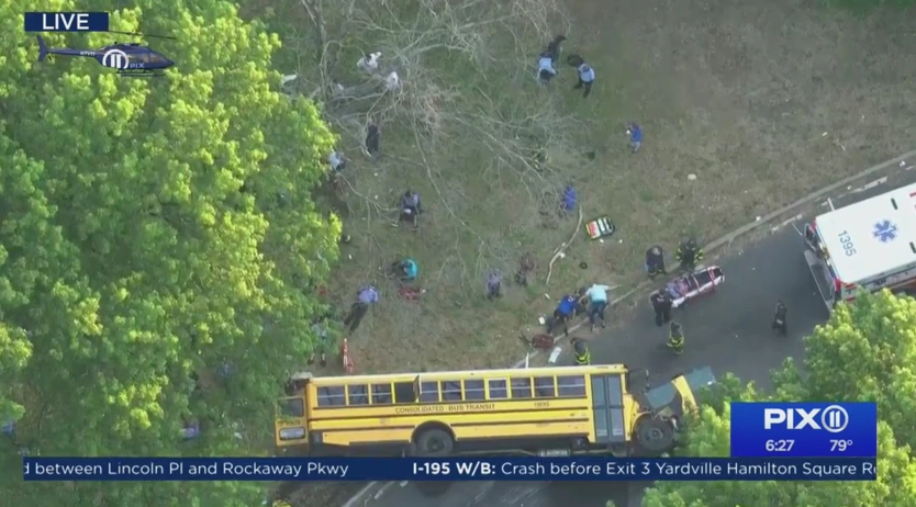 A school bus crash in the Bronx on Thursday injured 36 adults
