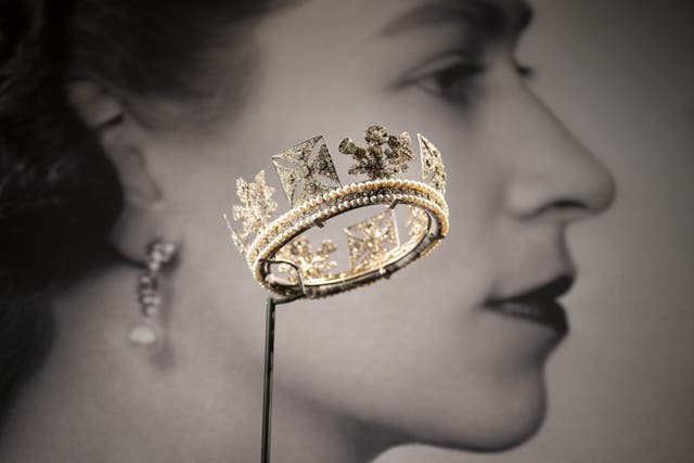 The Diamond Diadem, Bridge and Rundell, 1820 – 1821, a part of the Queen’s personal collection including magnificent jewels and photographs of the Queen (Kirsty O’Connor/PA)