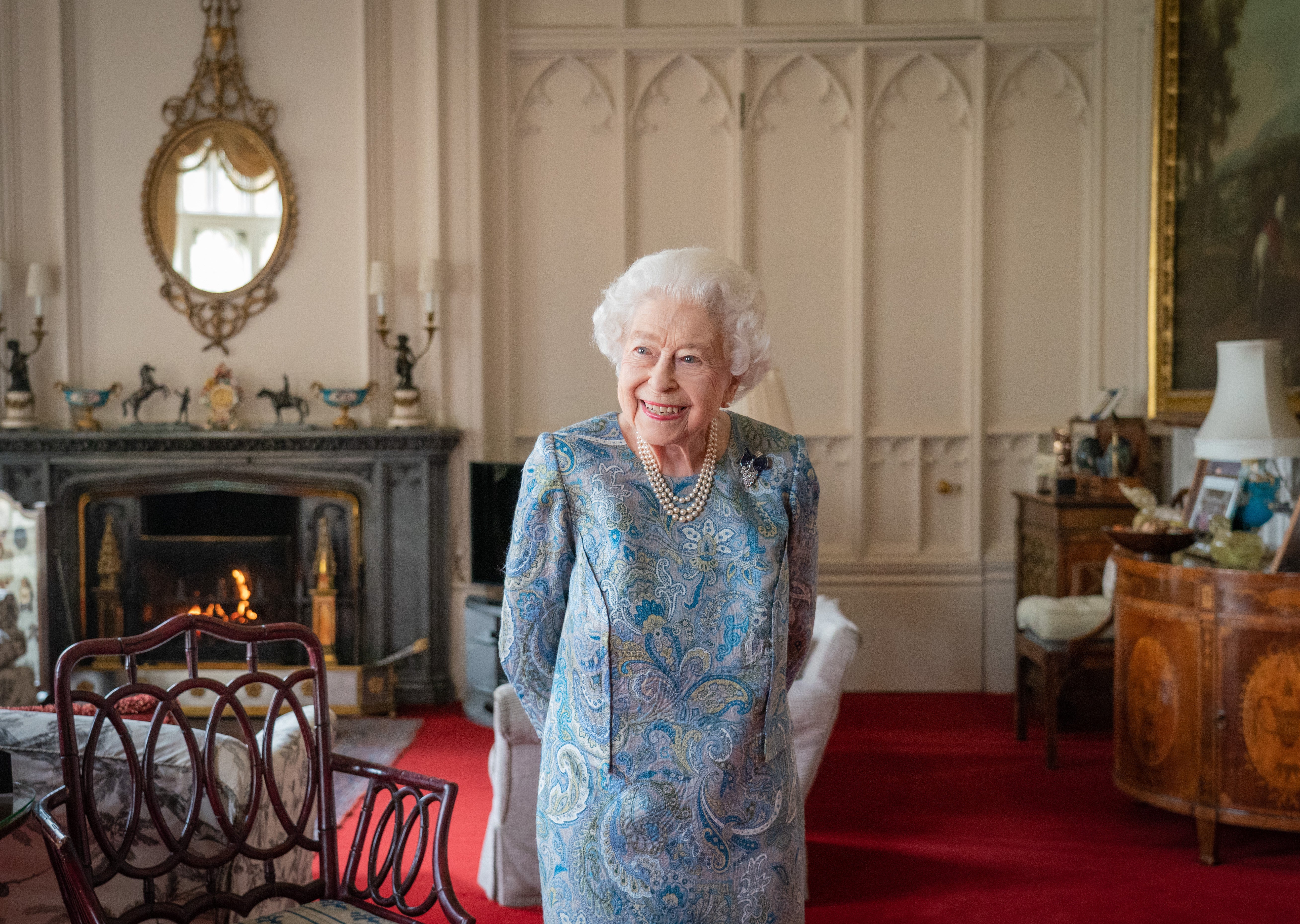 The Queen during an audience with President of Switzerland Ignazio Cassis at Windsor Castle (Dominic Lipinski/PA)