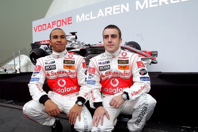 <p>Lewis Hamilton started his career alongside Fernando Alonso at McLaren</p>