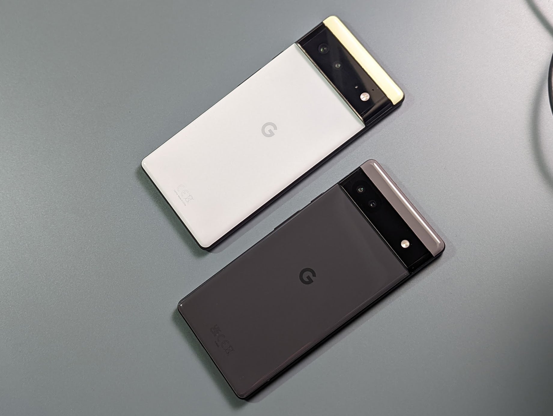 The Pixel 6 (top) was just 0.3in bigger than the Pixel 6a (below)