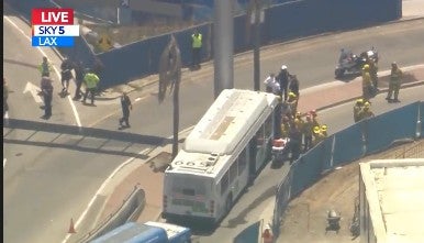 Two people seriously injured when shuttle bus crashes at LAX