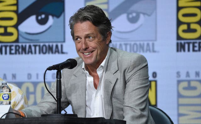 <p>Hugh Grant speaks during a panel for Dungeons and Dragons: Honor Among Thieves on day one of Comic-Con International (Richard Shotwell/Invision/AP)</p>