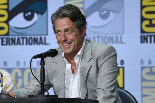 <p>Hugh Grant speaks during a panel for Dungeons and Dragons: Honor Among Thieves on day one of Comic-Con International (Richard Shotwell/Invision/AP)</p>