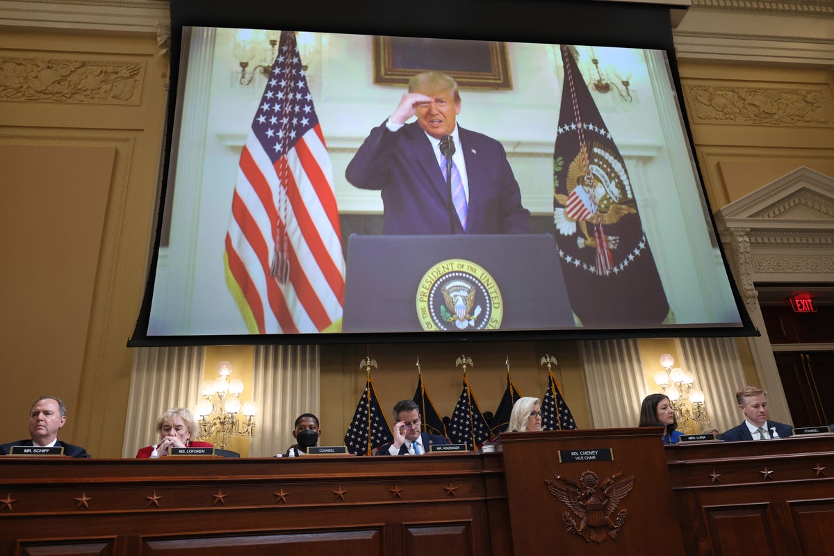 Jan 6 hearings – live: Video shows Trump rehearsing mob condemnation, as Hawley seen fleeing Capitol