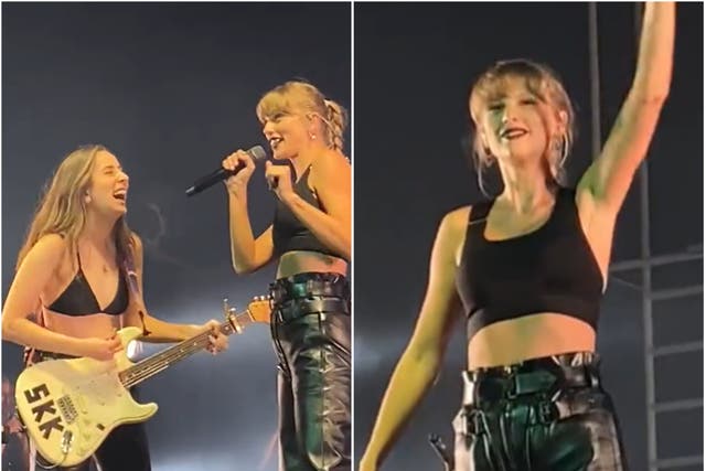 <p>Taylor Swift joins Haim onstage for surprise mash-up</p>