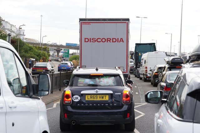 The Port of Dover has attacked the French authorities for ‘woefully inadequate’ border control staffing which is ruining the summer getaway for thousands of families (Gareth Fuller/PA)